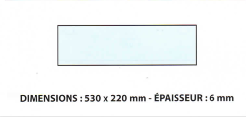 Vitre de four BONGARD L530 x H220 mm pleine (VF5)