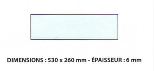 Vitre de four BONGARD L530 x H260 mm pleine (VF6)