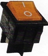 Interrupteur lumineux bipolaire Orange à touche basculante pour découpe 30,2 x 22,2 mm