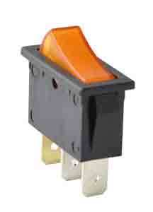 Interrupteur à touche basculante pour découpe 30,2 x 11,1mm unipolaire lumineux Orange lampe 230V